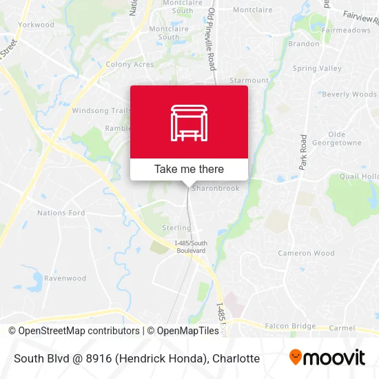 Mapa de South Blvd @ 8916 (Hendrick Honda)