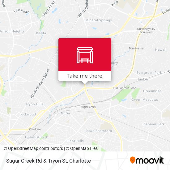 Sugar Creek Rd & Tryon St map