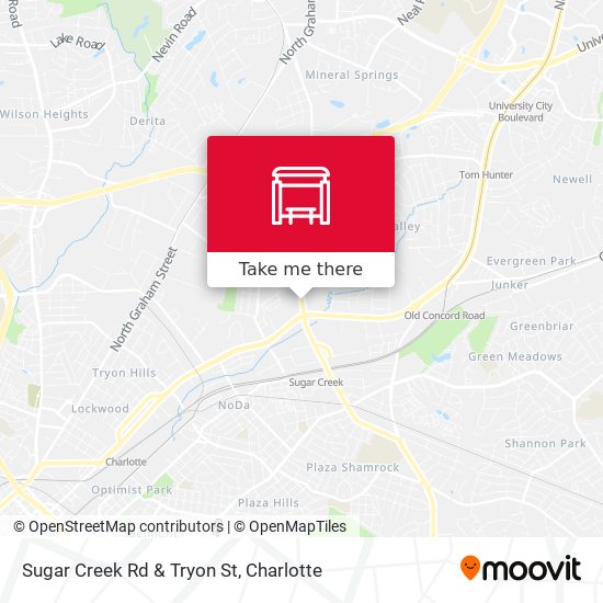 Sugar Creek Rd & Tryon St map