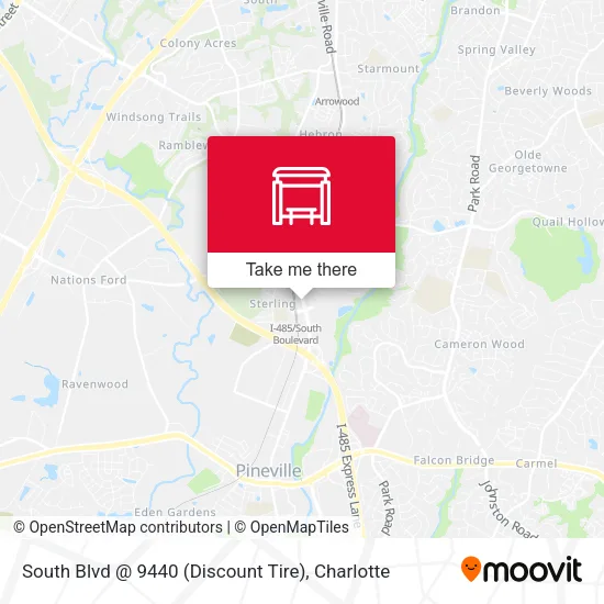 Mapa de South Blvd @ 9440 (Discount Tire)