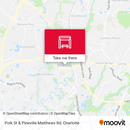 Mapa de Polk St & Pineville-Matthews Rd