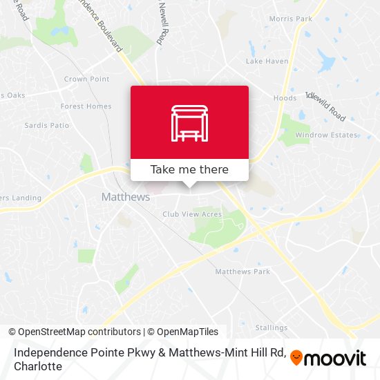 Mapa de Independence Pointe Pkwy & Matthews-Mint Hill Rd