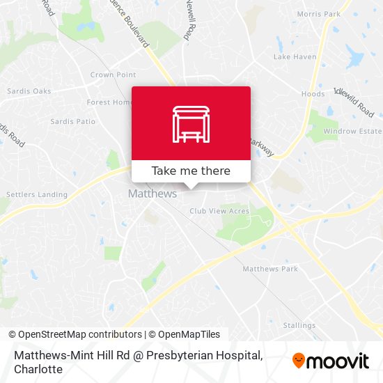 Matthews-Mint Hill Rd @ Presbyterian Hospital map