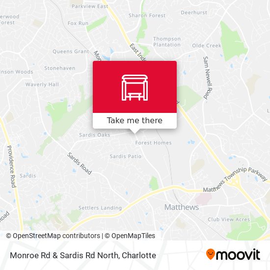 Monroe Rd & Sardis Rd North map