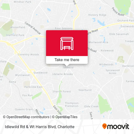 Mapa de Idlewild Rd & Wt Harris Blvd