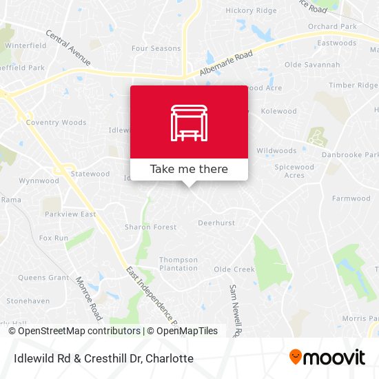 Idlewild Rd & Cresthill Dr map