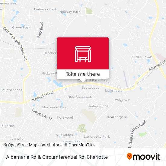 Albemarle Rd & Circumferential Rd map