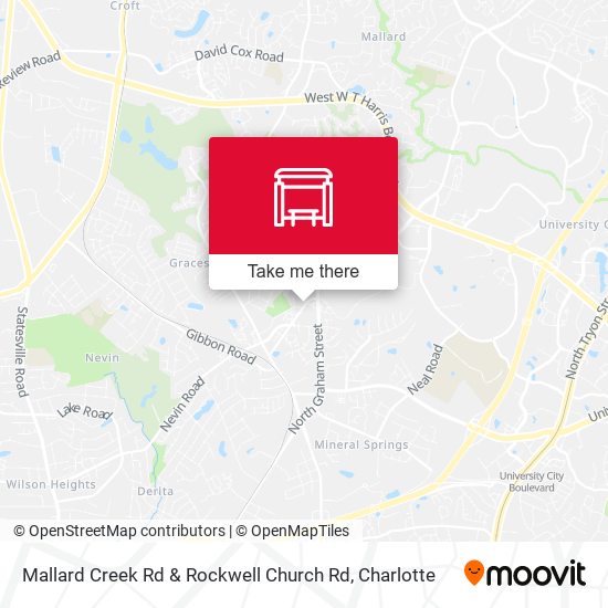 Mallard Creek Rd & Rockwell Church Rd map