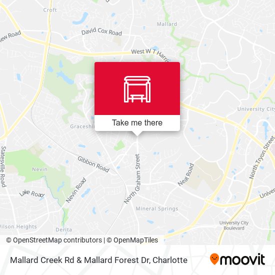 Mallard Creek Rd & Mallard Forest Dr map