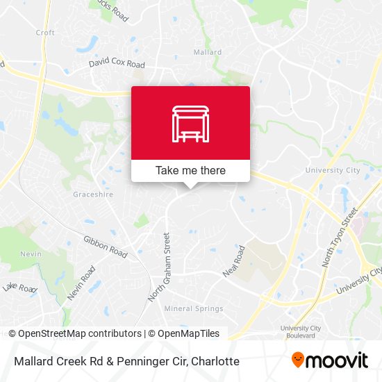 Mallard Creek Rd & Penninger Cir map