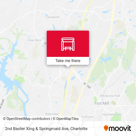 Mapa de 2nd Baxter Xing & Springmaid Ave