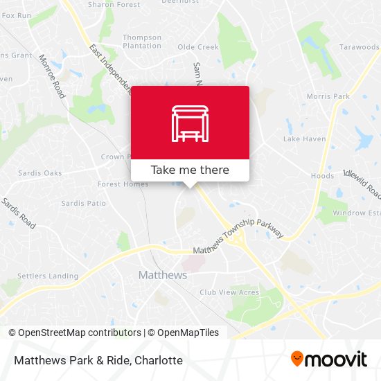 Matthews Park & Ride map
