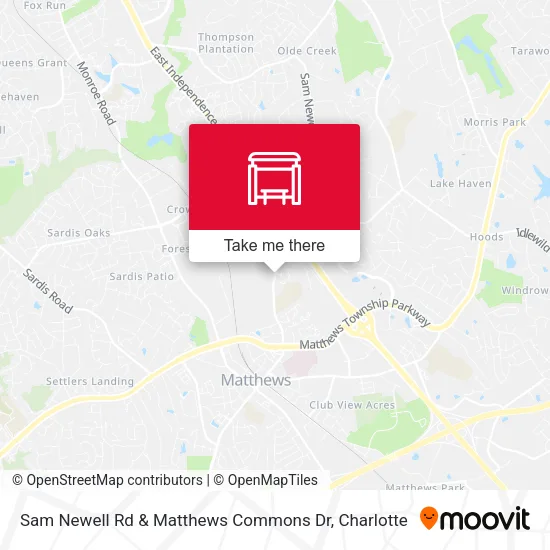 Mapa de Sam Newell Rd & Matthews Commons Dr