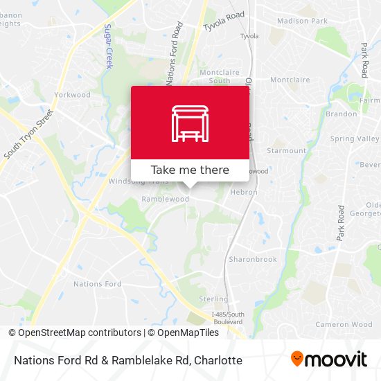 Nations Ford Rd & Ramblelake Rd map