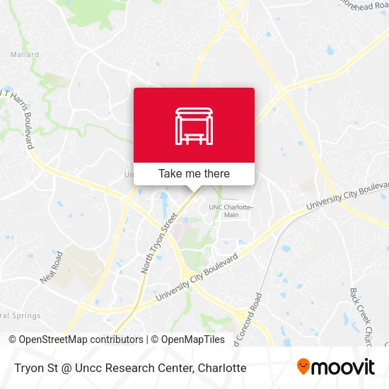 Tryon St @ Uncc Research Center map