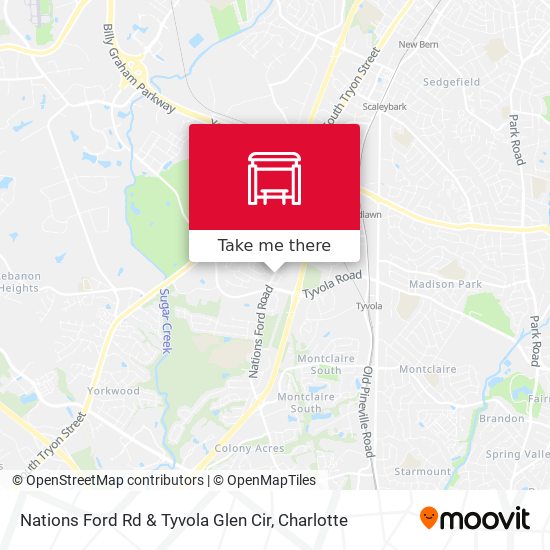 Nations Ford Rd & Tyvola Glen Cir map