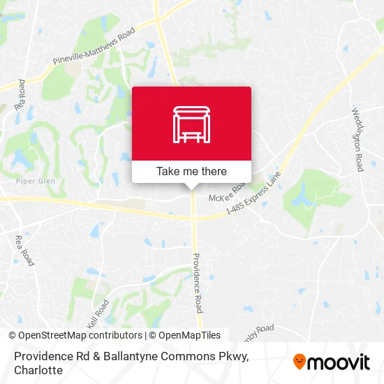 Mapa de Providence Rd & Ballantyne Commons Pkwy
