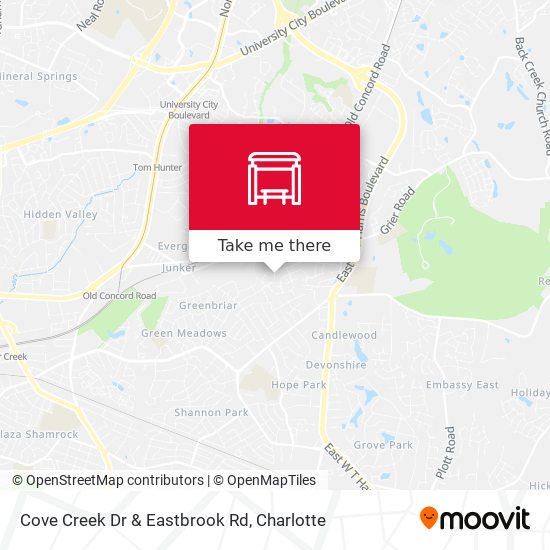 Cove Creek Dr & Eastbrook Rd map