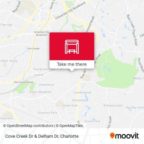 Cove Creek Dr & Delham Dr map