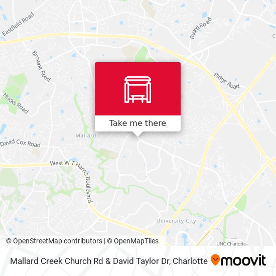 Mallard Creek Church Rd & David Taylor Dr map