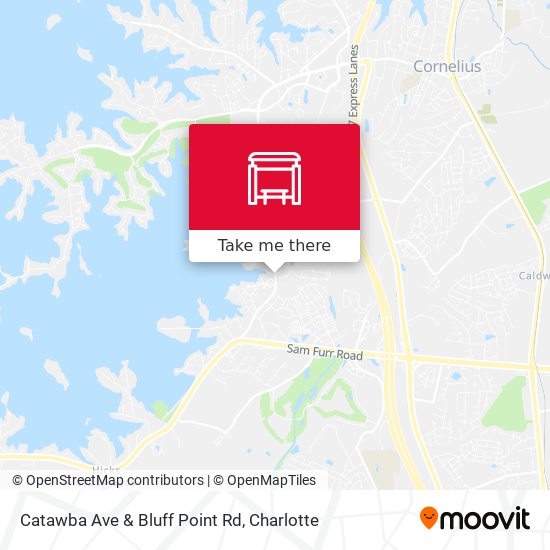 Catawba Ave & Bluff Point Rd map