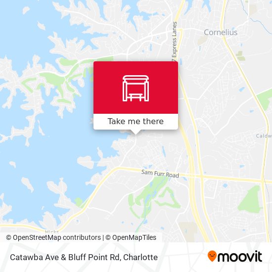 Catawba Ave & Bluff Point Rd map