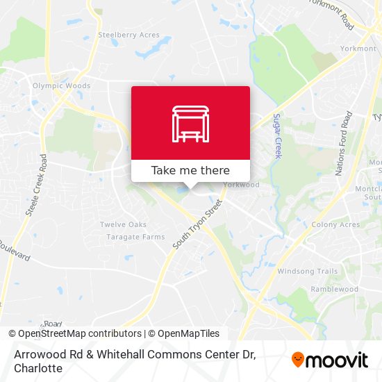 Arrowood Rd & Whitehall Commons Center Dr map