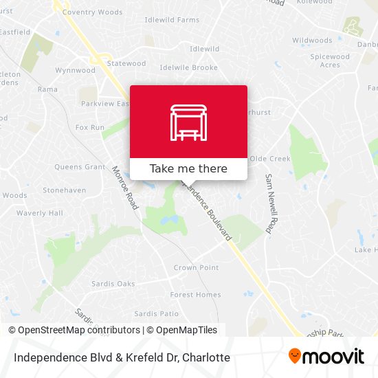 Independence Blvd & Krefeld Dr map