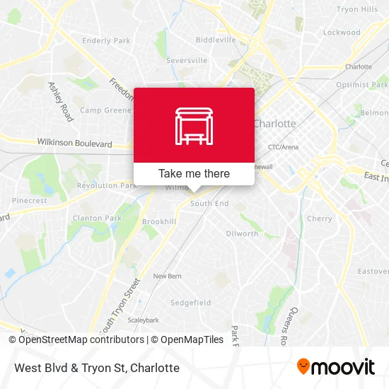 Mapa de West Blvd & Tryon St