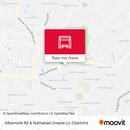 Albemarle Rd & Nathanael Greene Ln map