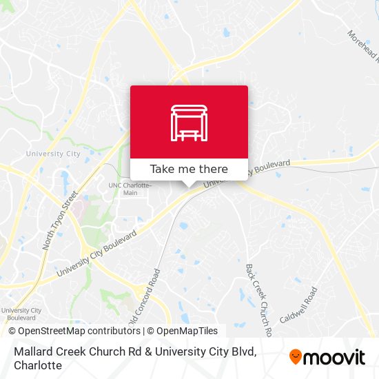 Mapa de Mallard Creek Church Rd & University City Blvd