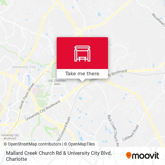 Mallard Creek Church Rd & University City Blvd map