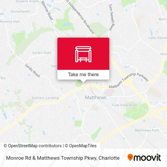 Mapa de Monroe Rd & Matthews Township Pkwy