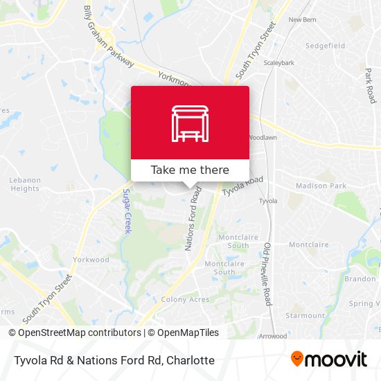 Tyvola Rd & Nations Ford Rd map