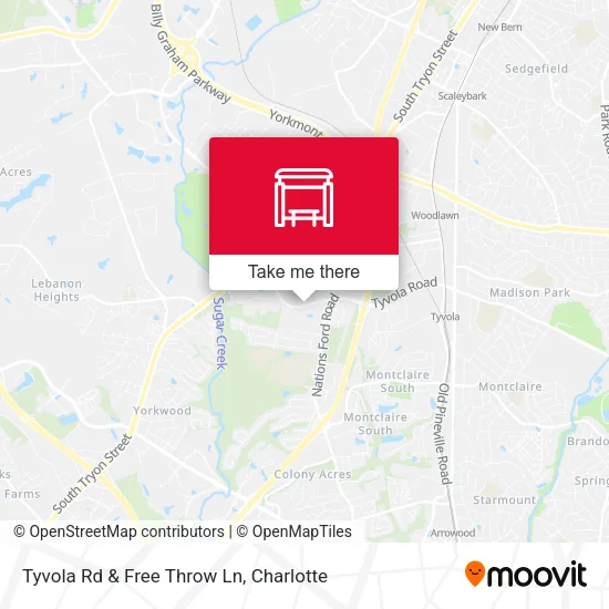 Mapa de Tyvola Rd & Free Throw Ln