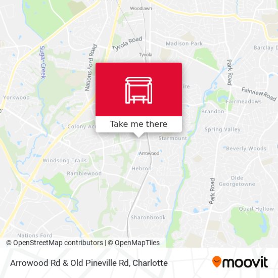 Arrowood Rd & Old Pineville Rd map