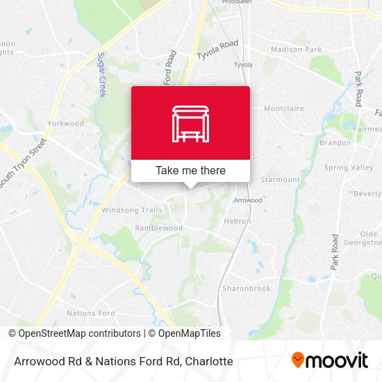 Mapa de Arrowood Rd & Nations Ford Rd