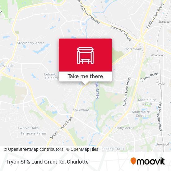 Tryon St & Land Grant Rd map