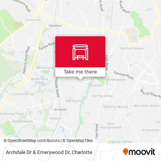 Archdale Dr & Emerywood Dr map