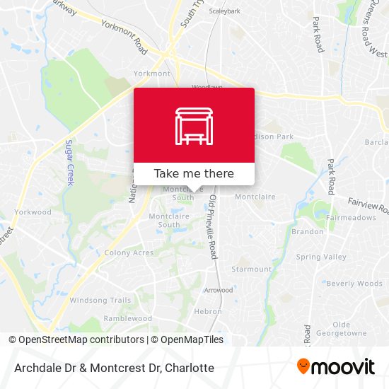 Archdale Dr & Montcrest Dr map