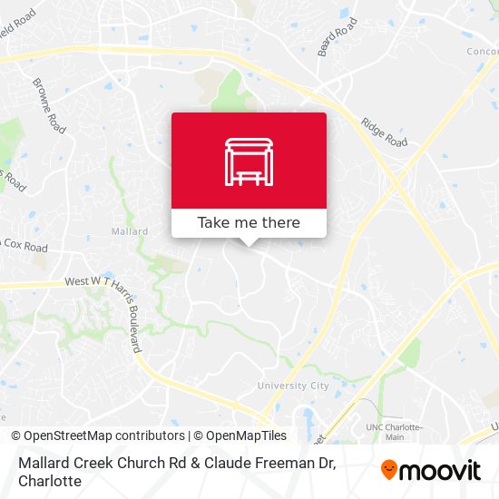 Mallard Creek Church Rd & Claude Freeman Dr map