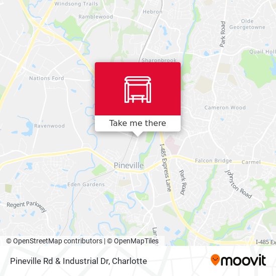 Pineville Rd & Industrial Dr map