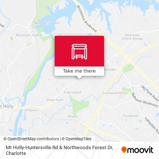 Mt Holly-Huntersville Rd & Northwoods Forest Dr map