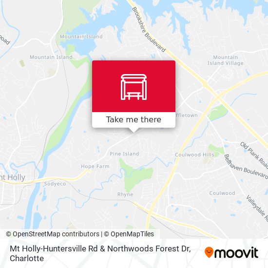 Mapa de Mt Holly-Huntersville Rd & Northwoods Forest Dr