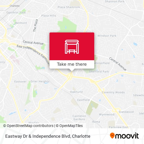 Eastway Dr & Independence Blvd map