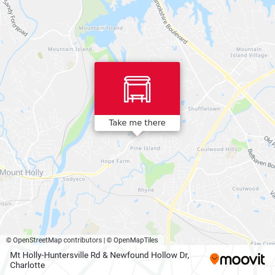 Mt Holly-Huntersville Rd & Newfound Hollow Dr map