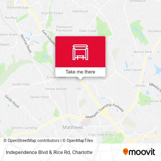 Mapa de Independence Blvd & Rice Rd
