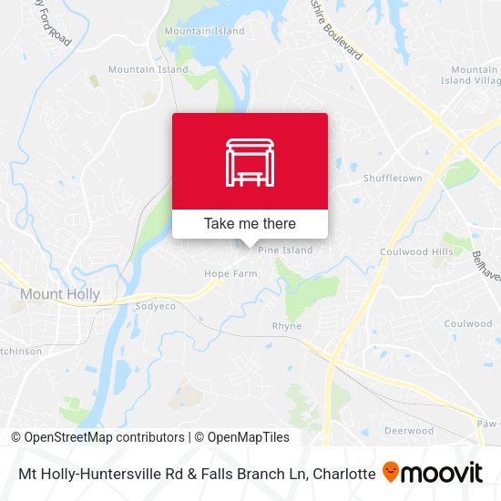Mt Holly-Huntersville Rd & Falls Branch Ln map