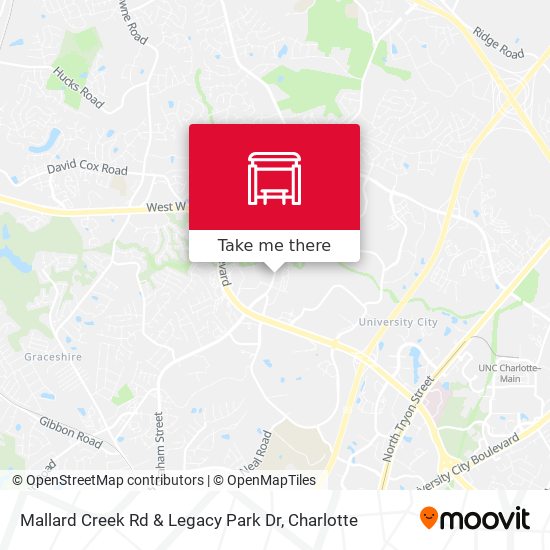 Mallard Creek Rd & Legacy Park Dr map