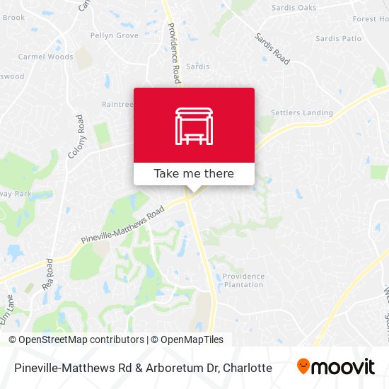 Mapa de Pineville-Matthews Rd & Arboretum Dr